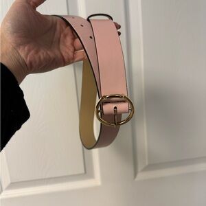 Elegant Pink Belt with Gold Buckle